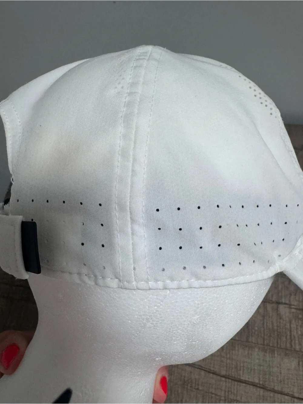 Nike White Baseball Cap with Black Swoosh